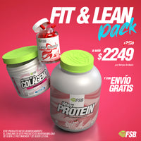 Pack FSB® Fit & Lean — Proteína FSB · Coll B 3000 + AstaReal · Lipo Shred Hardcore Line