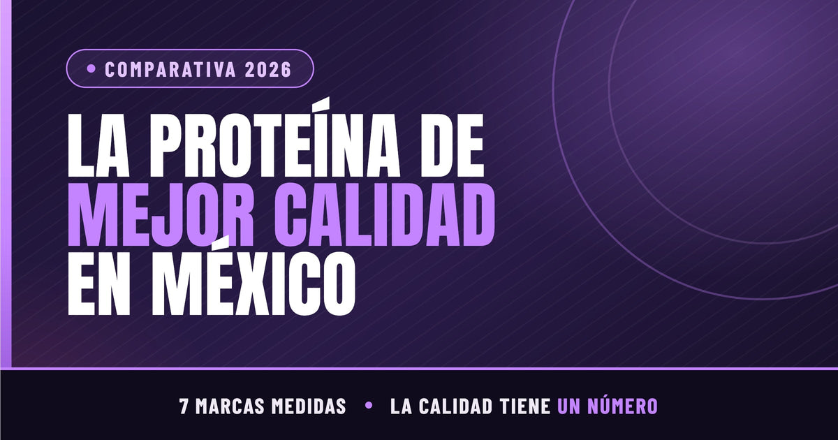 Comparativa de siete proteínas vendidas en México medidas por porcentaje de pureza proteica, 2026