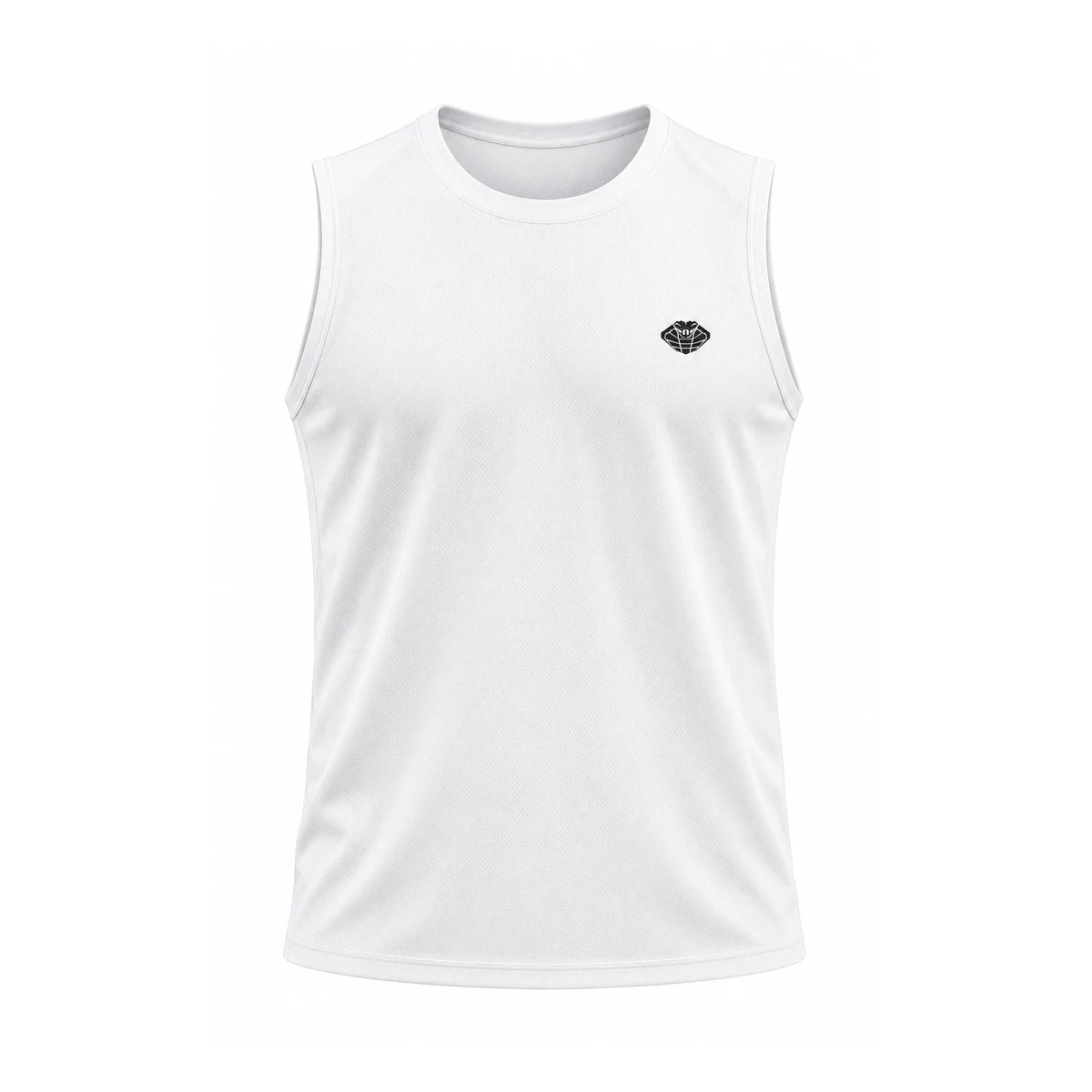 Playera blanca sin mangas frontal