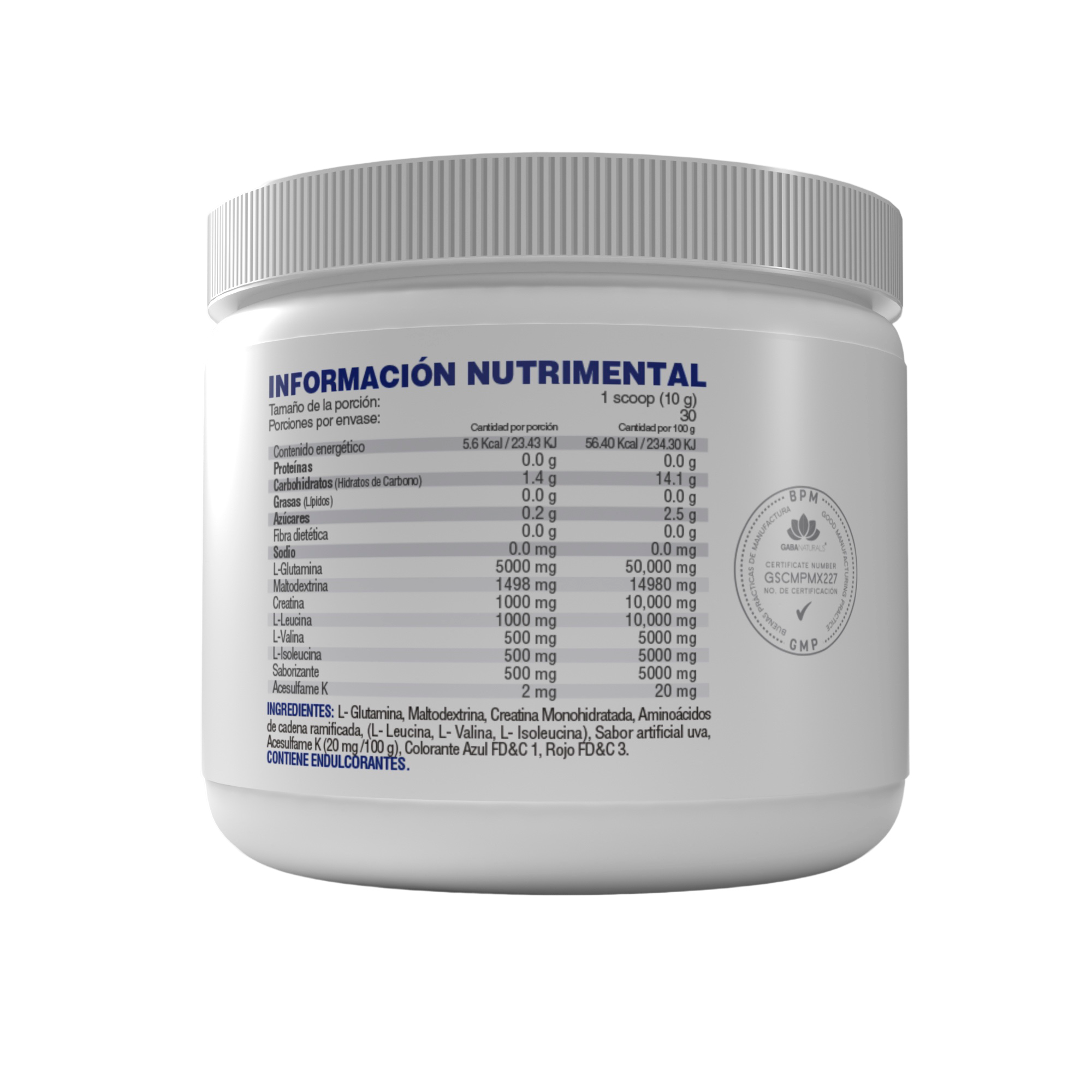 Glutamina, BCAA, Creatina Monohidratada, mezcla Ecdysisterone Natural