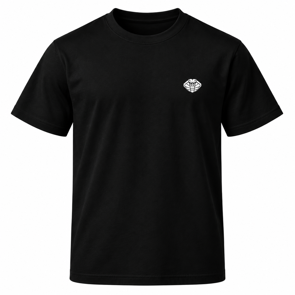 Playera negra manga corta logo cobra