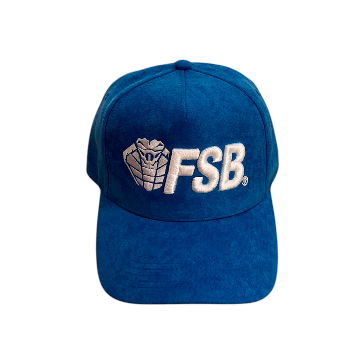 FSB® Blue Velvet Cap — gorra gamuza azul rey logo FSB cobra bordados blanco — Los de la Cobra México
