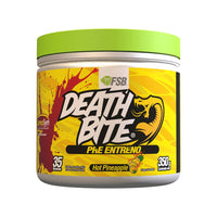 Pre Entreno Death Bite FSB Hot Pineapple — CarnoSyn 6400mg dosis máxima Carnipure — alta intensidad