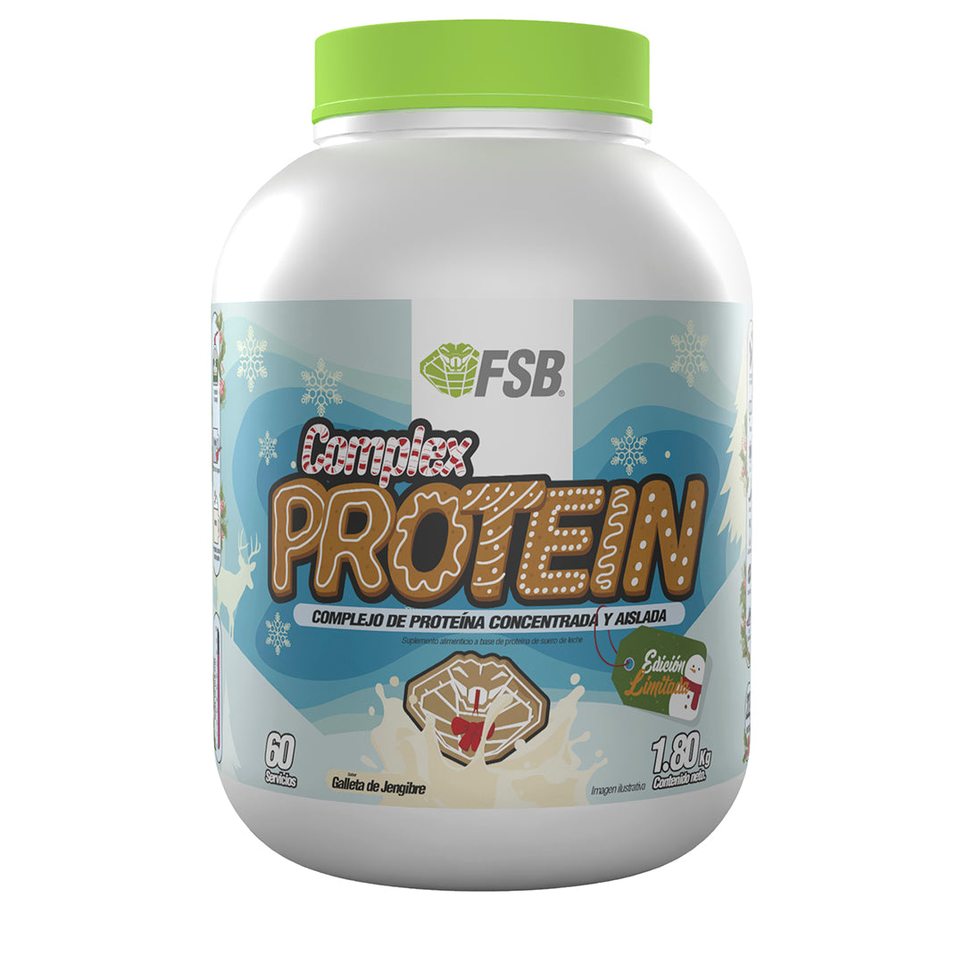 Proteína Complex FSB® Galleta de Jengibre Edición Limitada — mezcla WPC WPI 1.80kg 60 servicios — fsb.tienda México