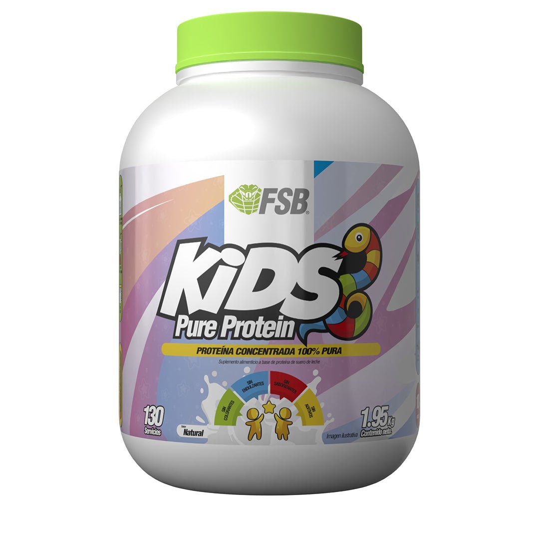 Proteína Pura FSB Kids Pure Protein — Sin saborizantes ni colorantes — 130 servicios 1.95kg