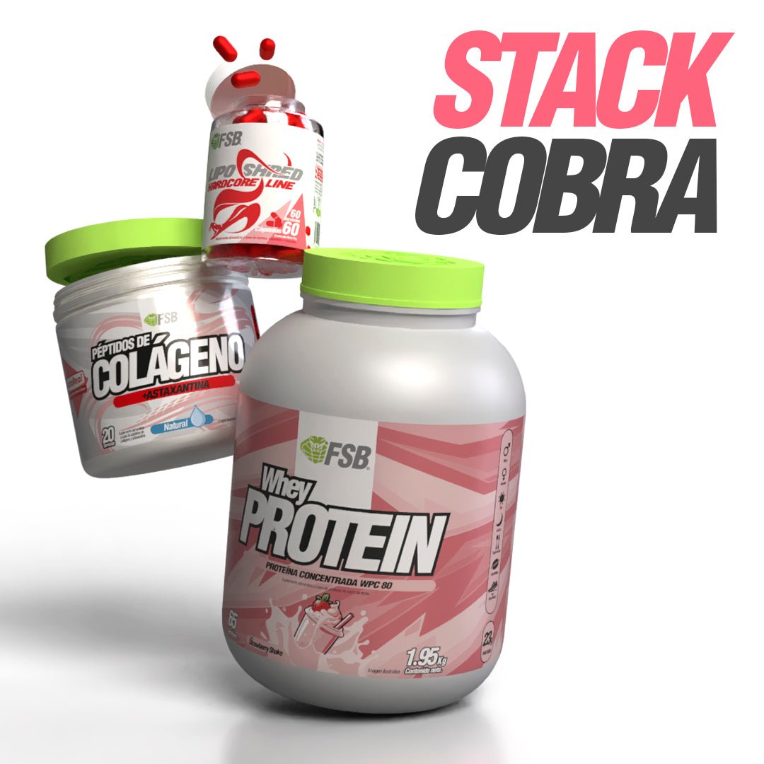 Stack Cobra FSB — Whey Protein, Colágeno Coll-B™ 3000 y Lipo Shred Hardcore Line — México