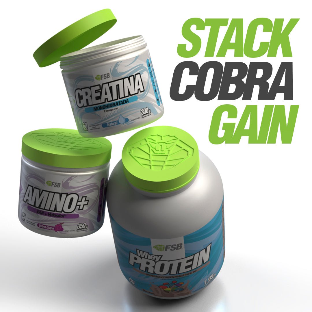 Stack Cobra Gain FSB — Whey Protein, Amino+ y Creatina Creapure® — México